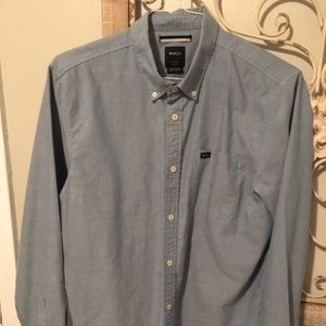 RVCA Blue Button Down Shirt - Large